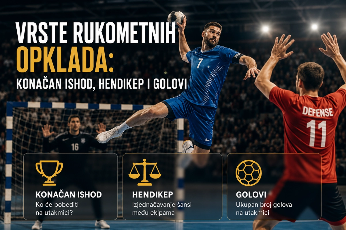 Vrste rukometnih opklada: konačan ishod, hendikep i golovi